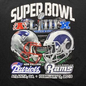 2019‎ Super Bowl LA Rams vs New England Patriots football shirt